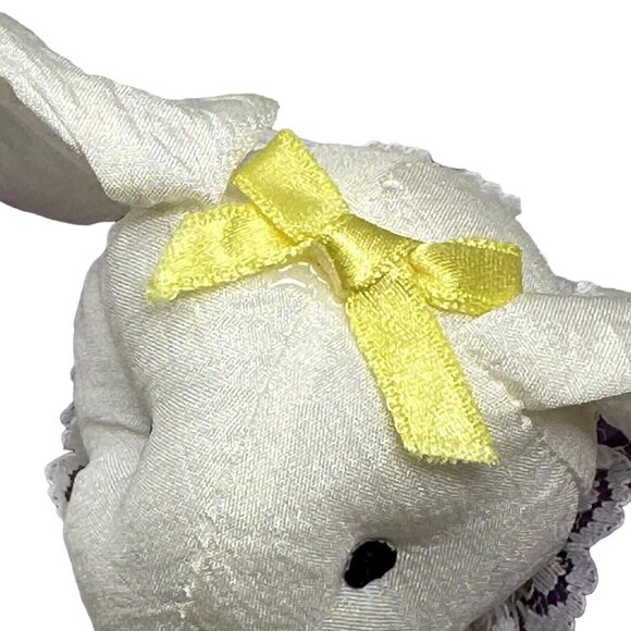 Wang's International Nylon Bunny Rabbit Plush Pink Overalls Purple Shirt 5 Inch - Picture 8 of 14